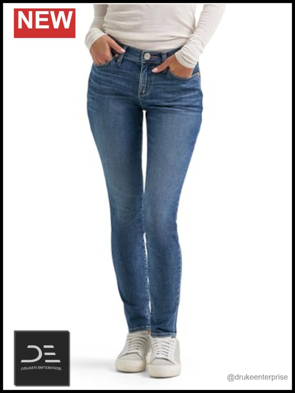 Women's Skinny Jeans Mid Rise Stretch Denim 5-Pocket
